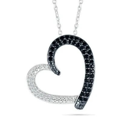 Sterling Silver 0.23CTW Diamond Heart Pendant