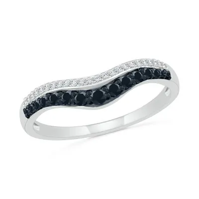 Sterling Silver 0.23CTW Black Diamond Fashion Band