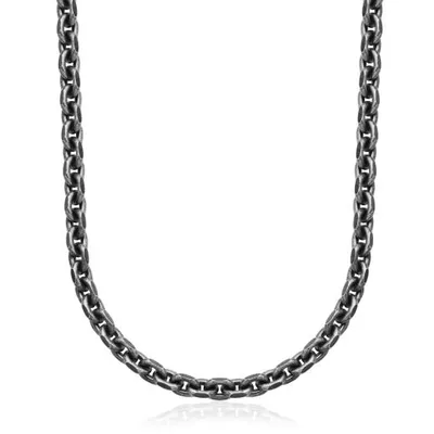 Stainless Steel 2.3mm 24" Oval Link Chain with Antique Black Finish