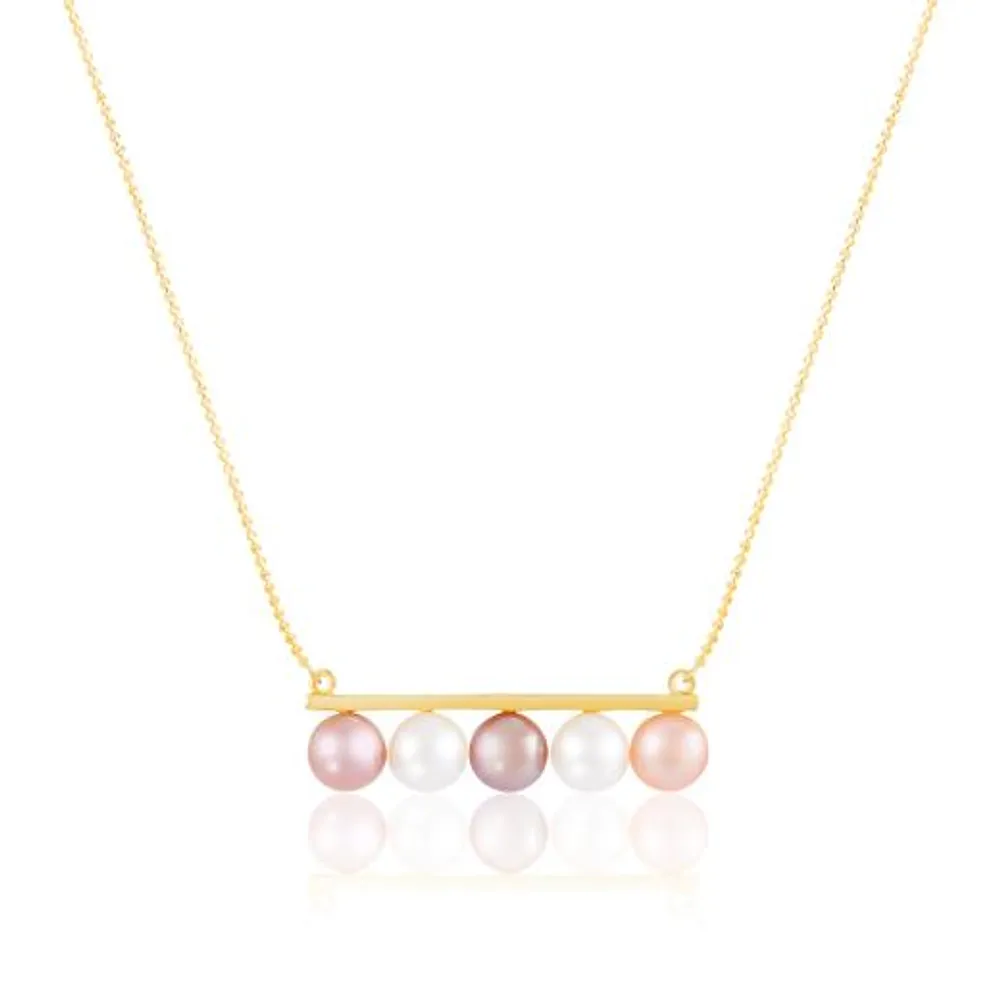 Gold Plated Sterling Silver Freshwater Pearl Necklace