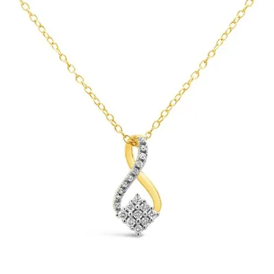 10K Yellow Gold 0.10CTW Diamond Infinity Pendant