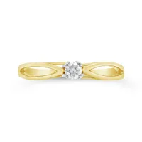10K Yellow Gold 0.10CT Diamond Solitaire Promise Ring