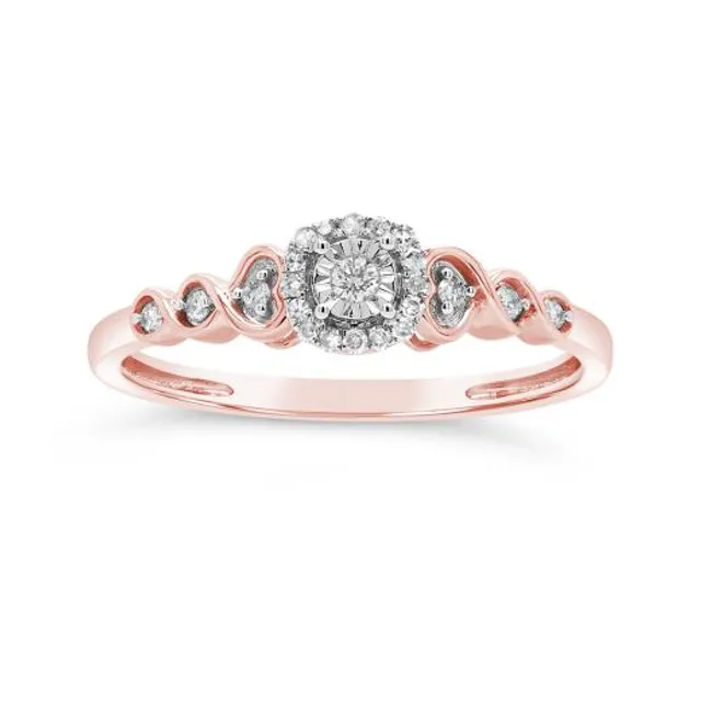 Charm Diamond Centres 10K Rose Gold 0.20CTW Promise Ring