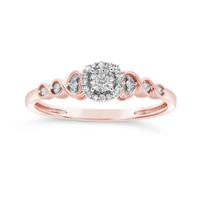 10K Rose Gold 0.10CTW Diamond Promise Ring
