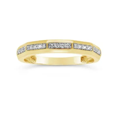 10K Yellow Gold 0.11CTW Diamond Stackable Ring
