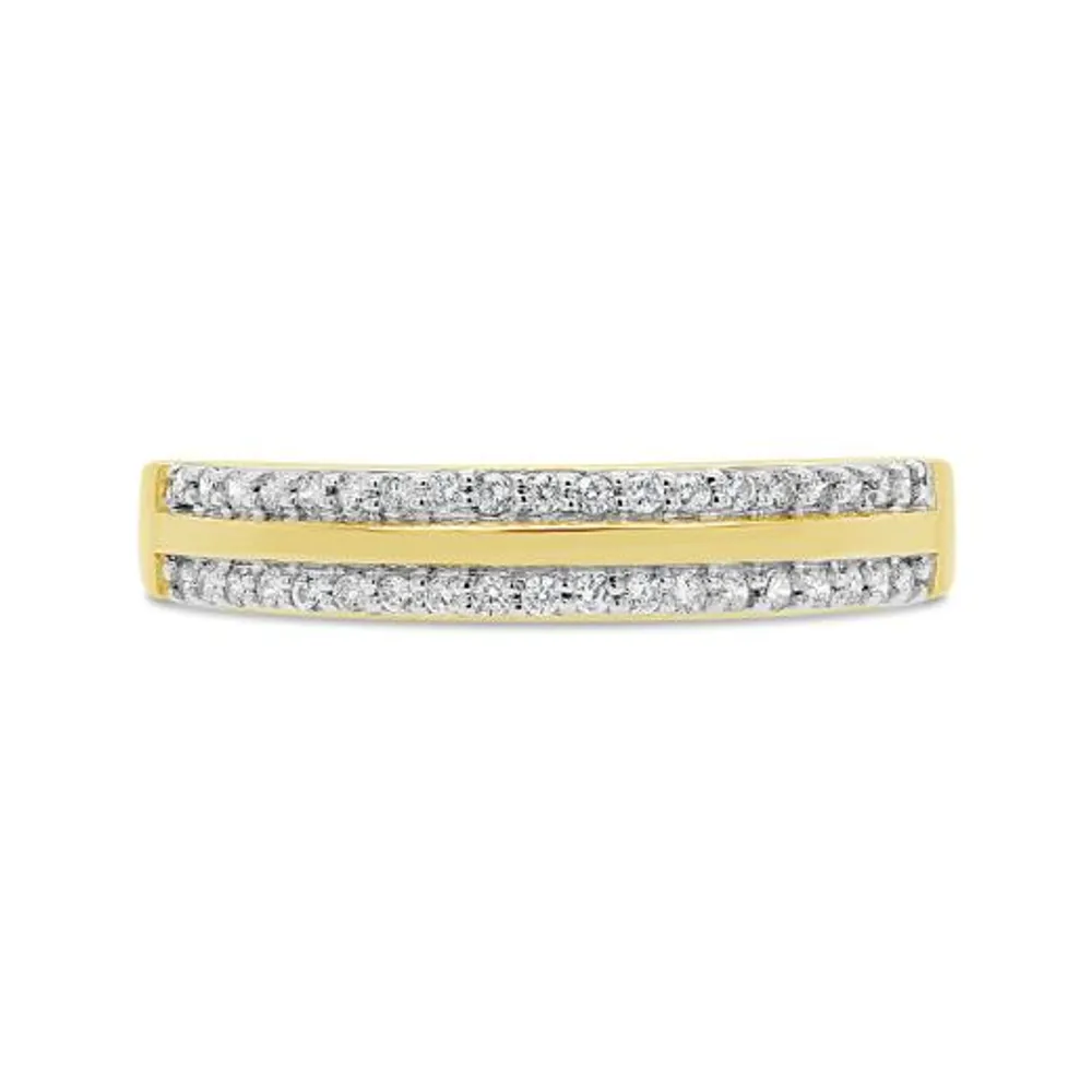 10K Yellow Gold 0.23CTW Diamond Double Row Stackable Ring