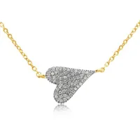 10K Gold Diamond Heart Necklace