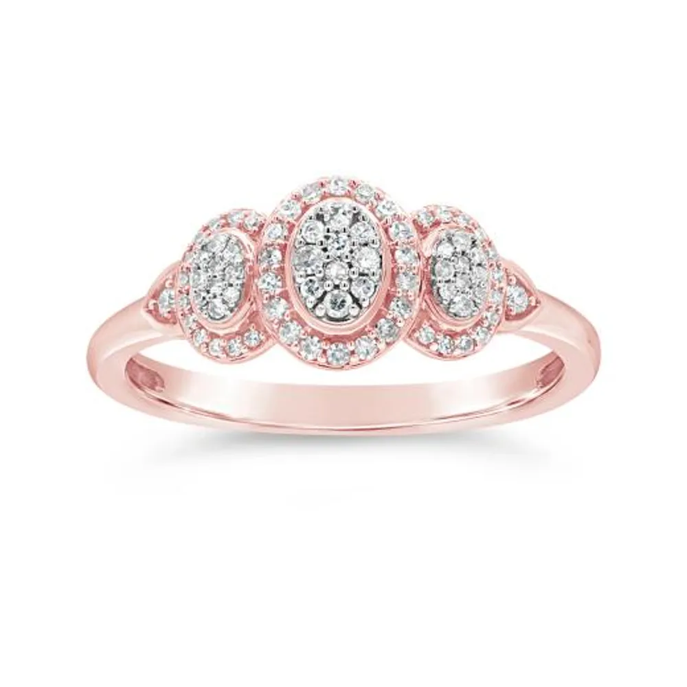 10K Rose Gold 0.25CTW Diamond Ring