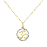 10K Yellow Gold Diamond OM Symbol Pendant