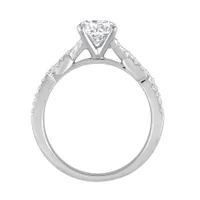 New Brilliance 14K White Gold Lab Grown 1.23CTW Oval Diamond Bridal Ring