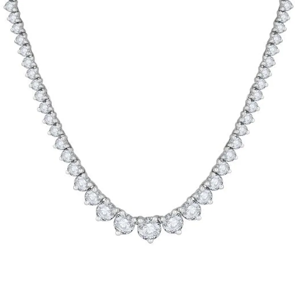 New Brilliance 14K White Gold Lab Grown 5.00CTW Diamond Tennis Necklace