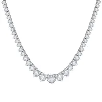 New Brilliance 14K White Gold Lab Grown 5.00CTW Diamond Tennis Necklace