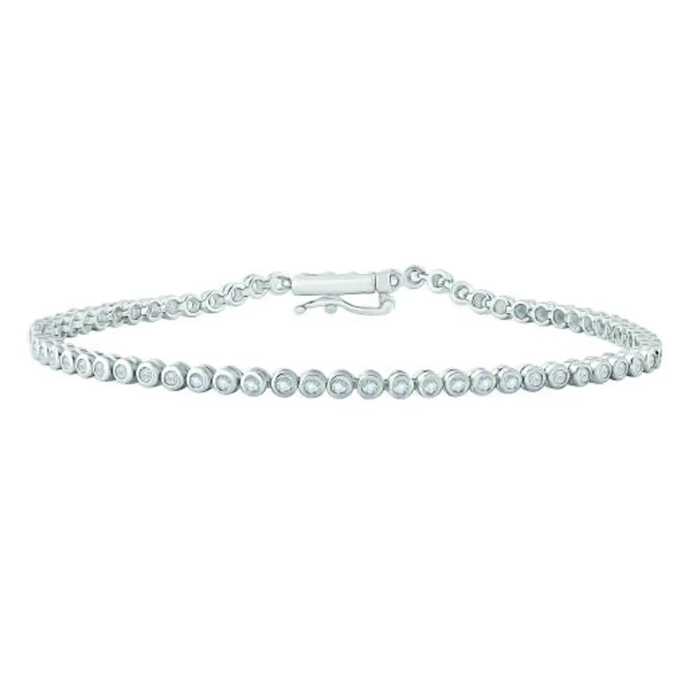 10K White Gold 1.00CTW Diamond Tennis Bracelet