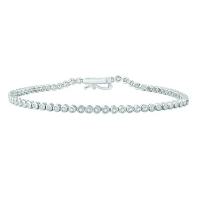 10K White Gold 1.00CTW Diamond Tennis Bracelet