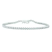 10K White Gold 1.00CTW Diamond Tennis Bracelet