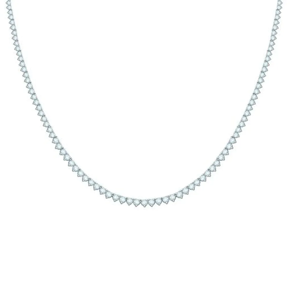 14K White Gold 5.01CTW Diamond Tennis Necklace