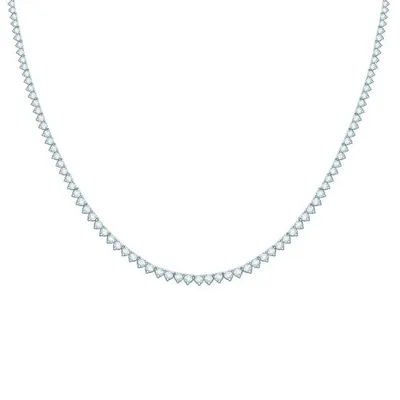 14K White Gold 5.01CTW Diamond Tennis Necklace