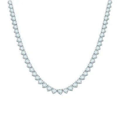 14K White Gold 3.02CTW Diamond Tennis Necklace