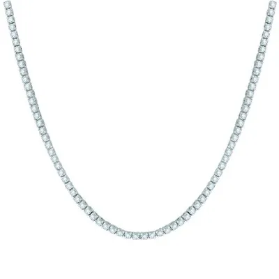 14K White Gold 7.01CTW Diamond Tennis Necklace