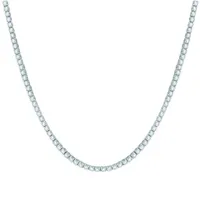 14K White Gold 7.01CTW Diamond Tennis Necklace