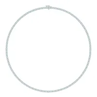 14K White Gold 7.01CTW Diamond Tennis Necklace