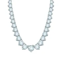 14K White Gold 7.03CTW Diamond Riviera Necklace