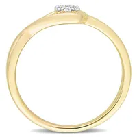 Julianna B Yellow Plated Sterling Silver Diamond Promise Ring