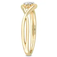 Julianna B Yellow Plated Sterling Silver Diamond Promise Ring