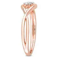 Julianna B Rose Plated Sterling Silver Diamond Ring