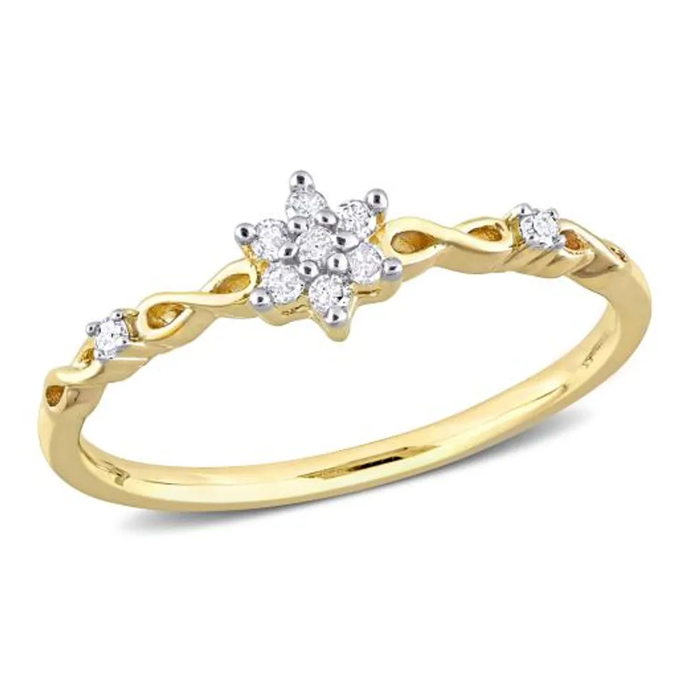 Julianna B Yellow Plated Sterling Silver Diamond Ring