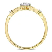 Julianna B Yellow Plated Sterling Silver Diamond Ring