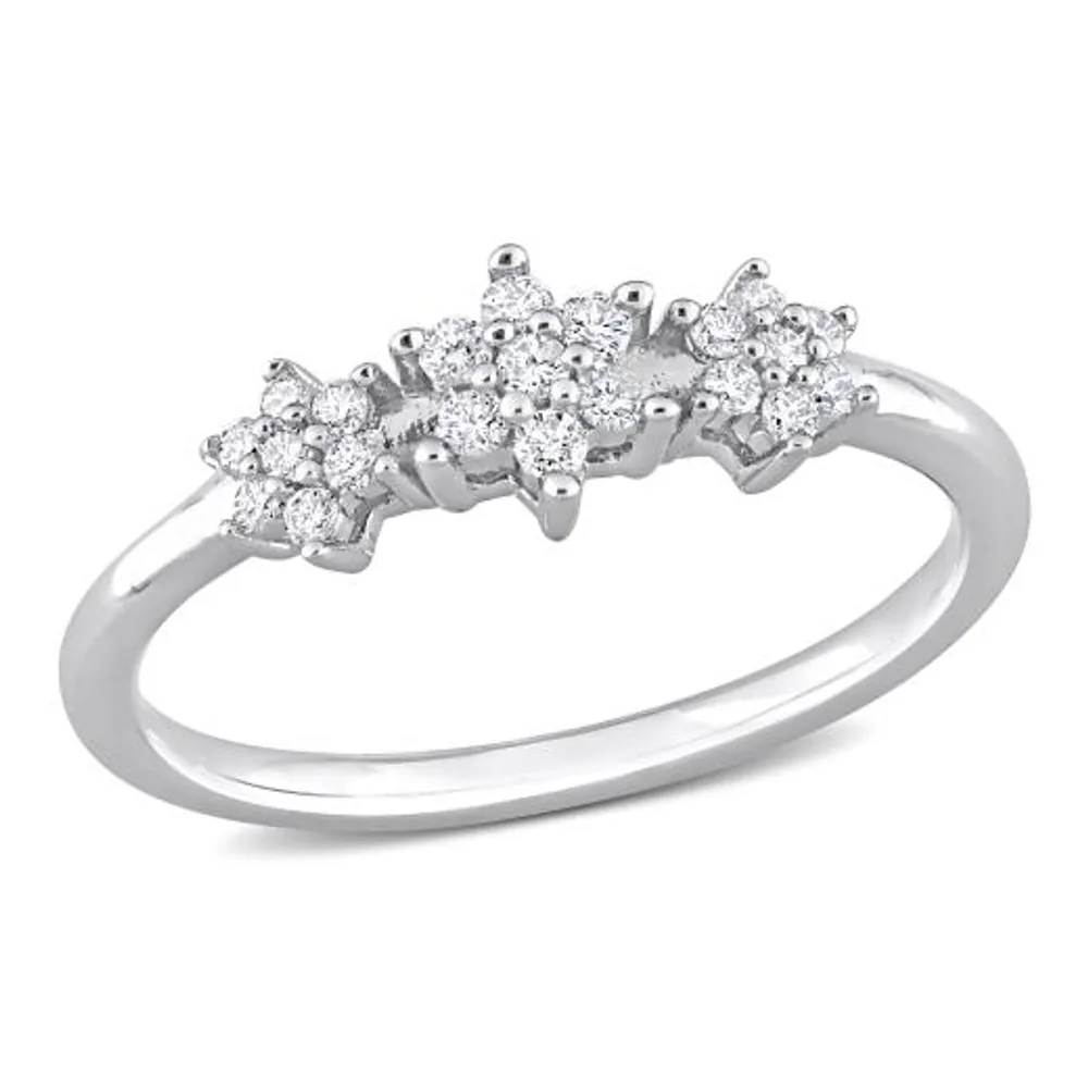 Julianna B Sterling Silver 0.22CTW Diamond Promise Ring
