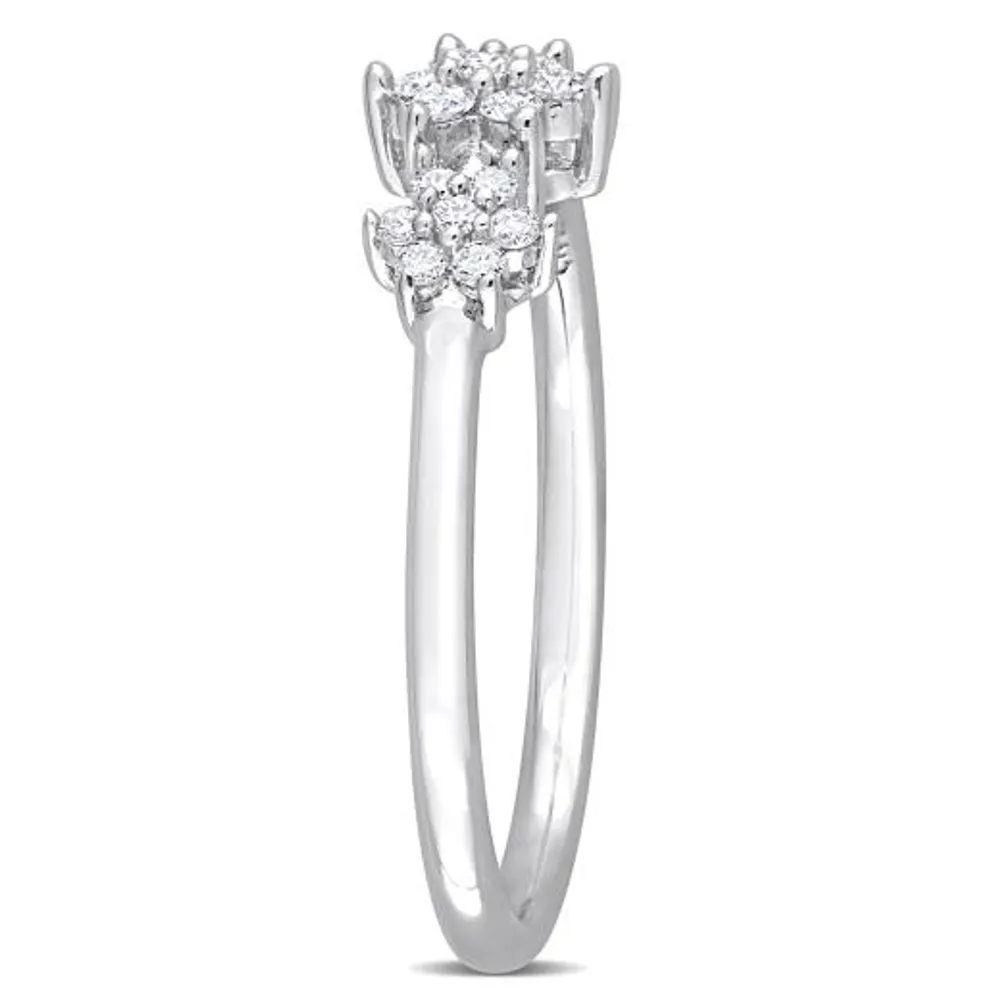 Julianna B Sterling Silver 0.22CTW Diamond Promise Ring