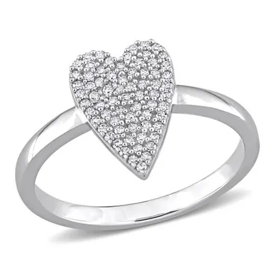 Julianna B 10K White Gold 0.21CTW Diamond Heart Ring