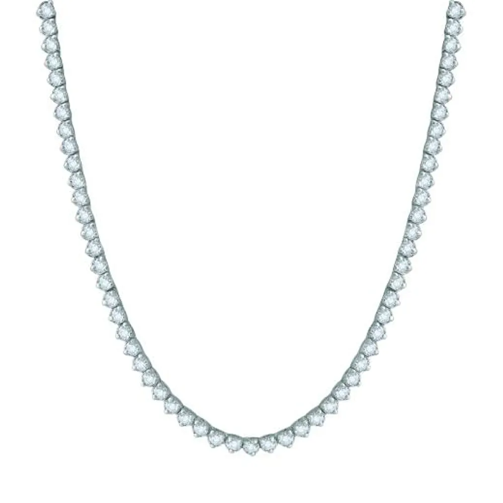 14K White Gold 5.04CTW Diamond Tennis Necklace