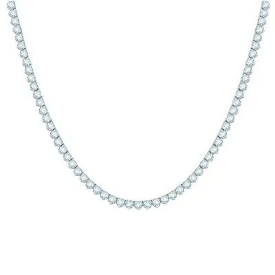 14K White Gold 7.01CTW Diamond Tennis Necklace