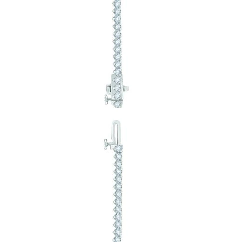 14K White Gold 7.01CTW Diamond Tennis Necklace