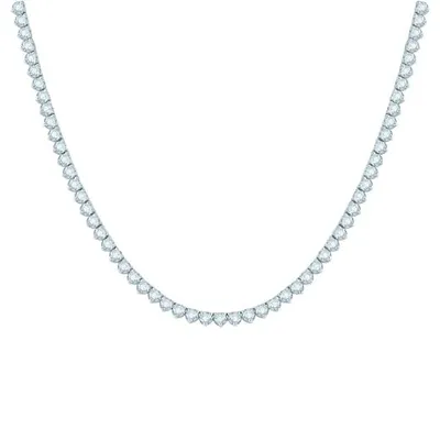 14K White Gold 10.00CTW Diamond Tennis Necklace