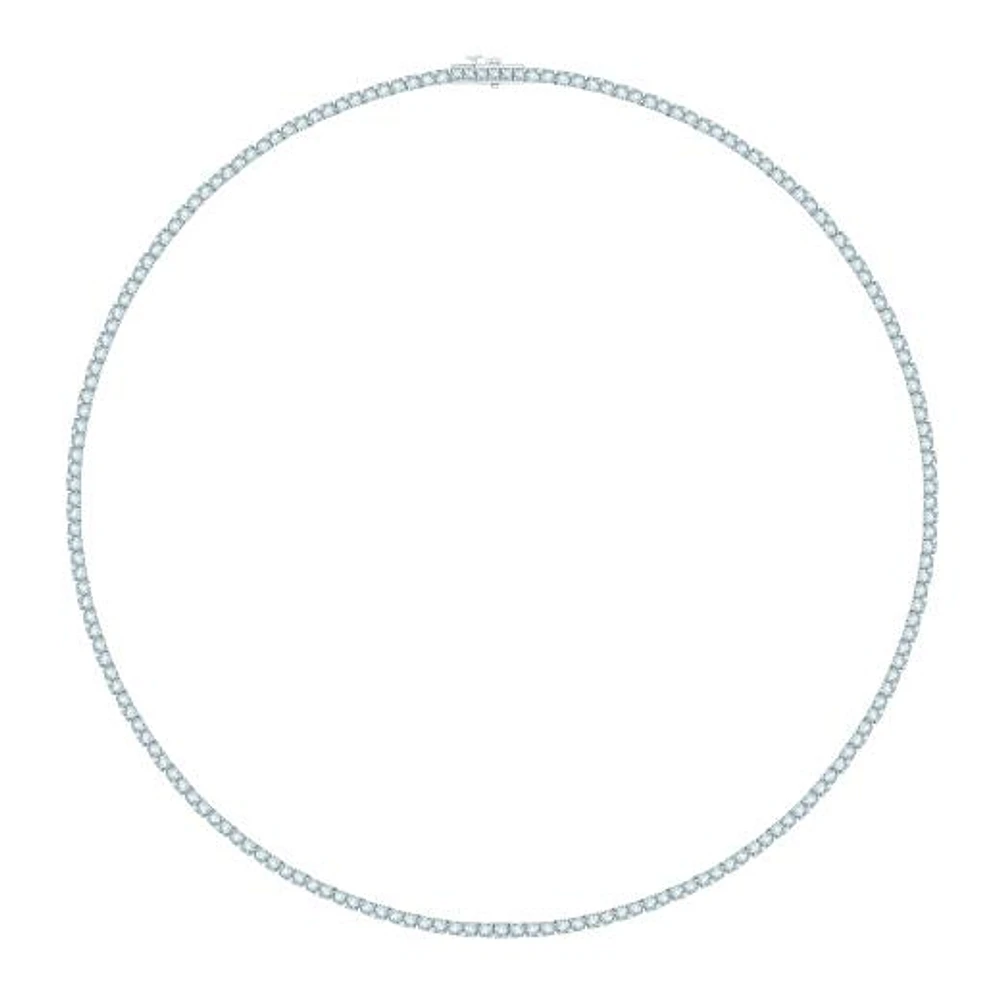 14K White Gold 5.04CTW Diamond Tennis Necklace