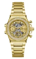 Guess Women's Gold Tone Glitz Link Watch