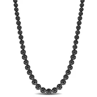 Julianna B Sterling Silver 0.50CTW Black Diamond Tennis Necklace