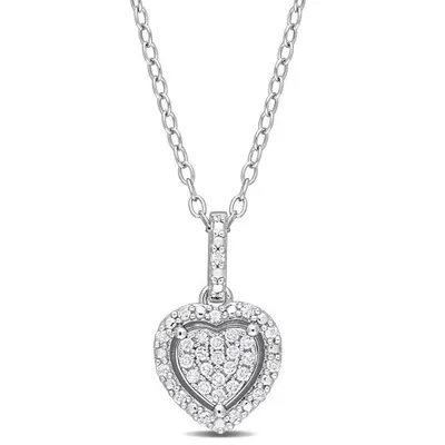 Julianna B Sterling Silver 0.15CTW Diamond Heart Pendant