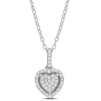 Julianna B Sterling Silver 0.15CTW Diamond Heart Pendant