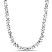 Julianna B Sterling Silver 1.98CTW Diamond Tennis Necklace