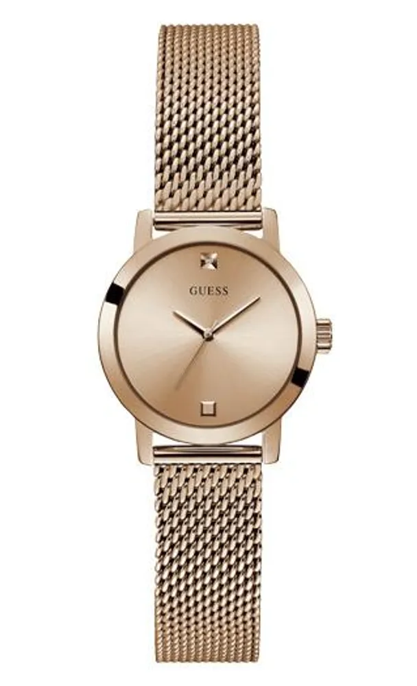 Guess Women's Rose Gold-Tone Mesh Watch