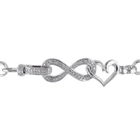 Julianna B Sterling Silver Diamond Link Infinity Bracelet