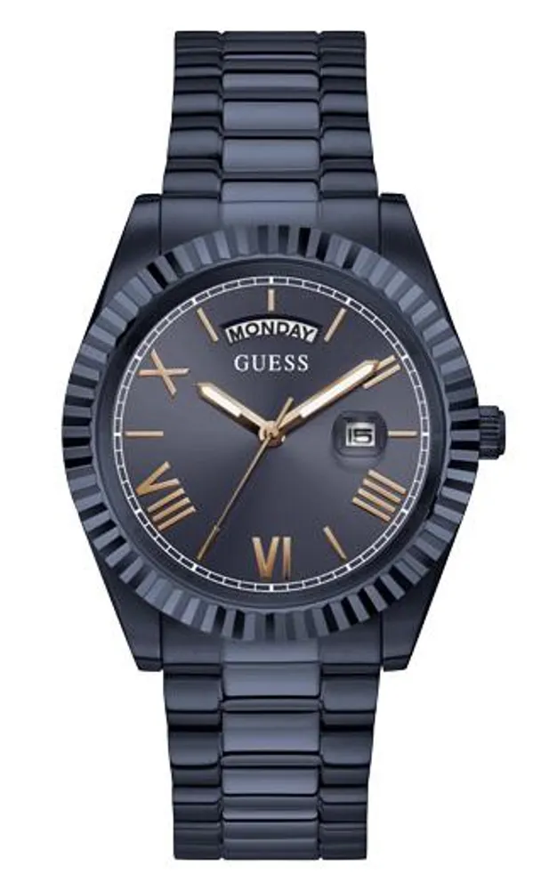 Guess Men's Navy Stainless Steel Watch