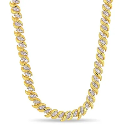 Julianna B Yellow Plated Sterling Silver 1.00CTW Diamond Necklace