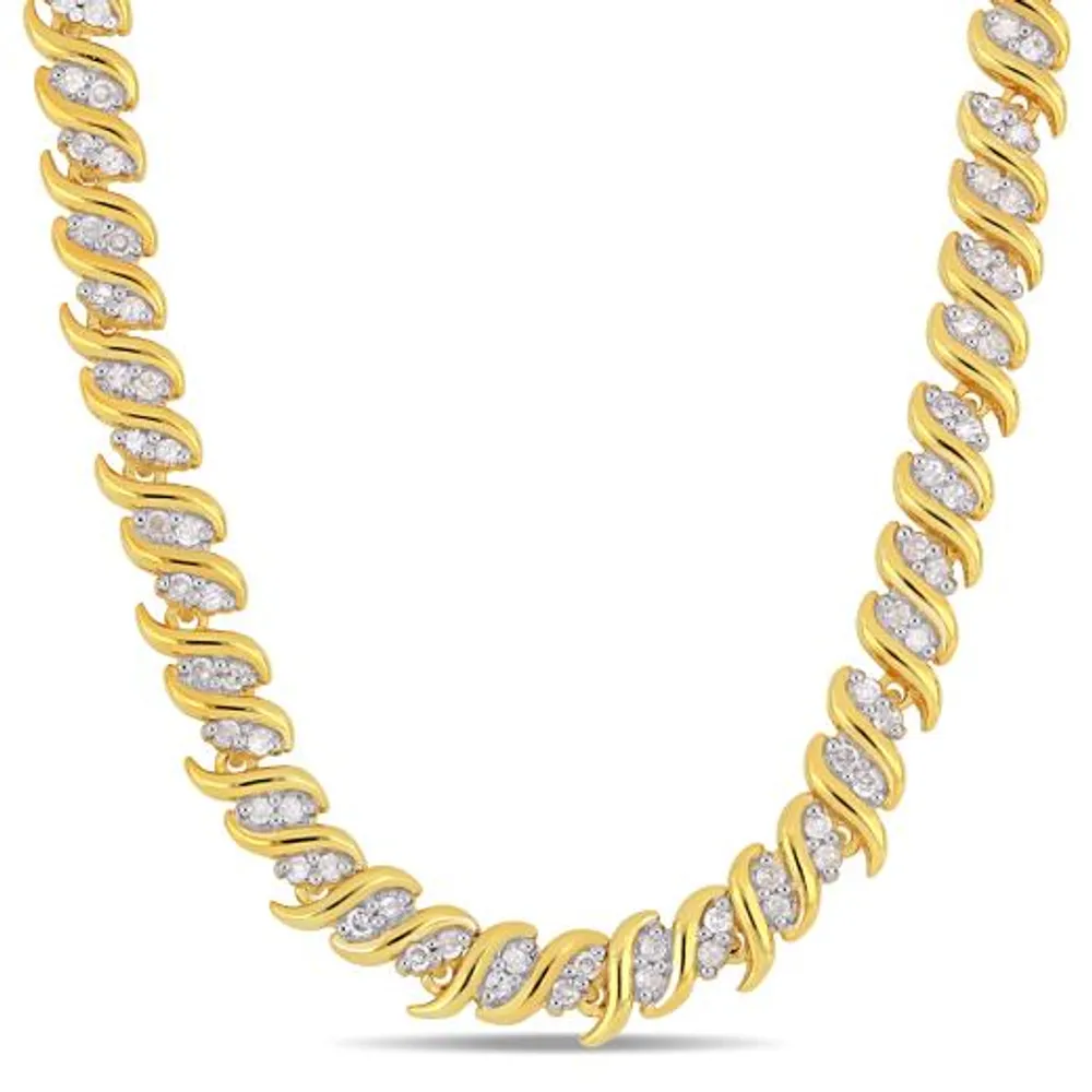 Julianna B Yellow Plated Sterling Silver 1.98CTW Diamond Necklace