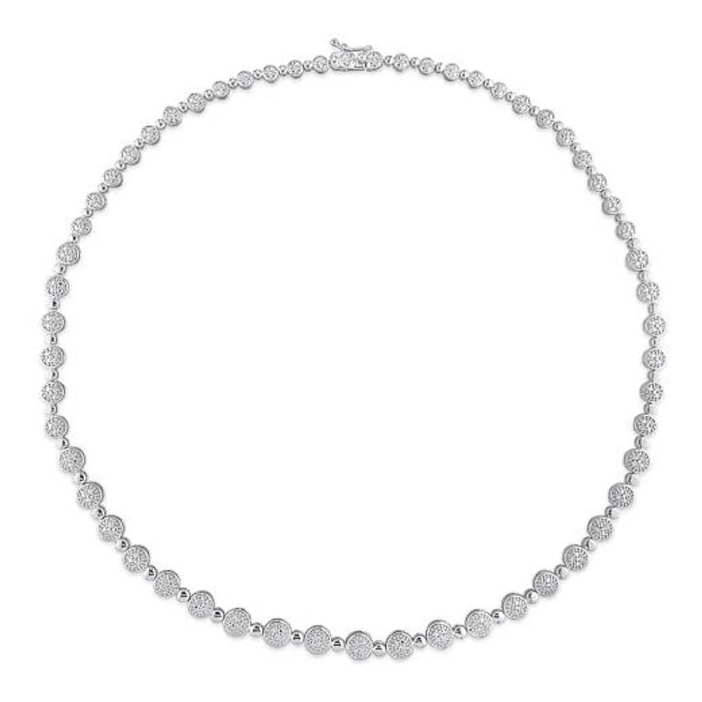 Julianna B Sterling Silver 0.50CTW Diamond Tennis Necklace